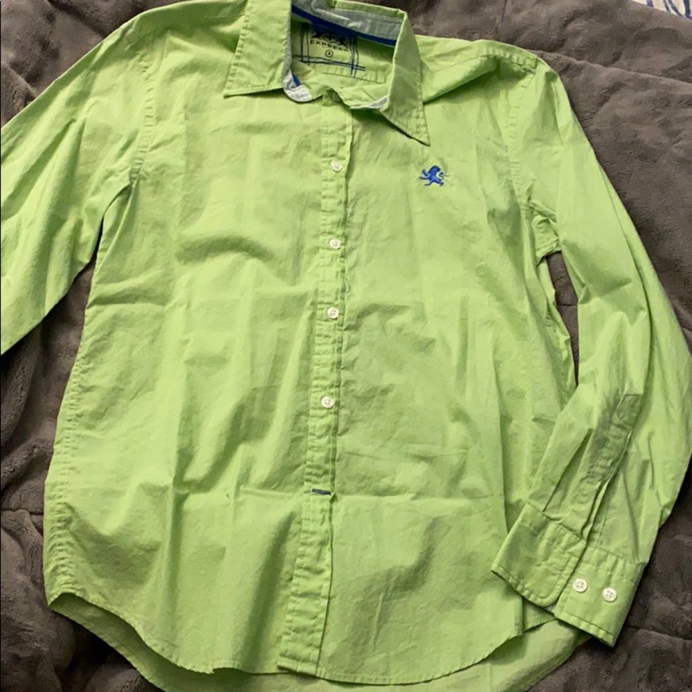 Light green button up shirt